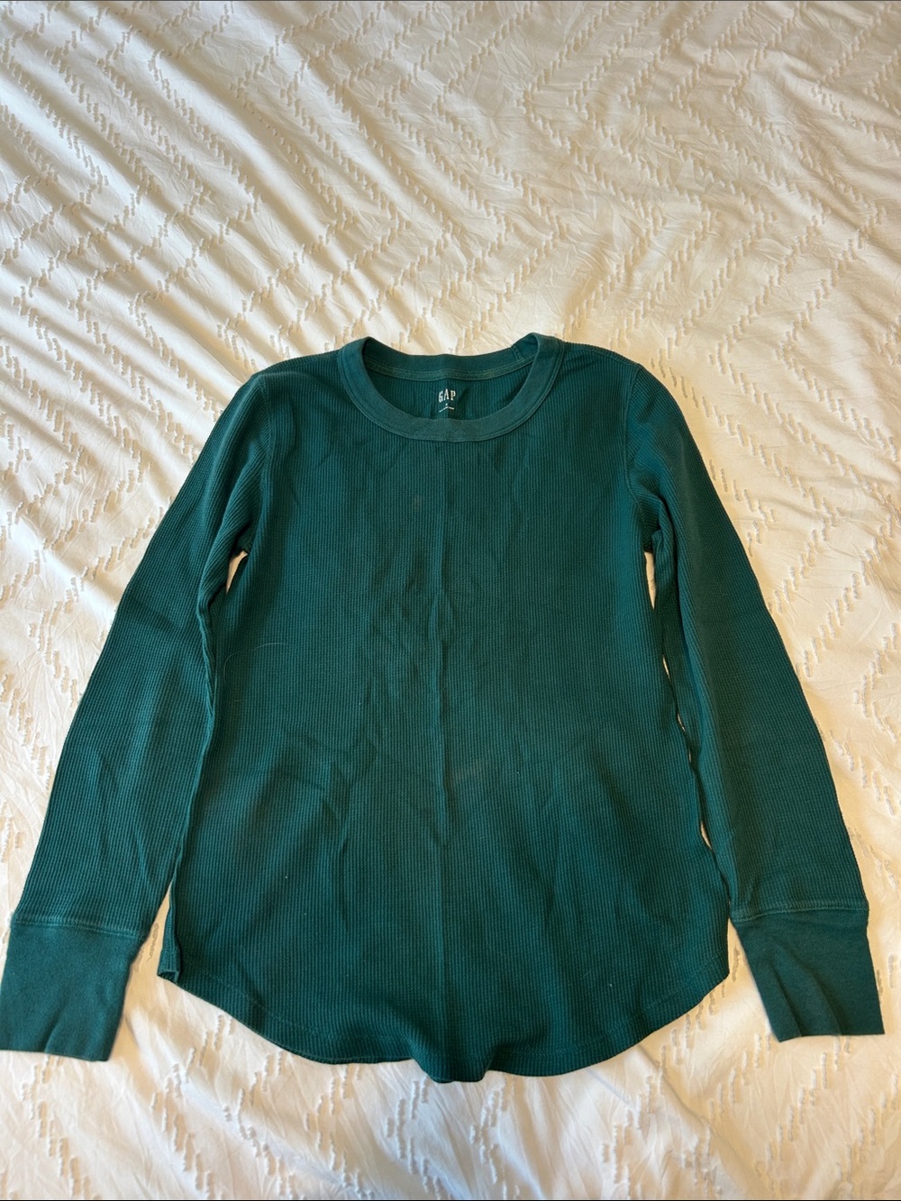 GAP Women's Crew Thermal Top - Teal Green